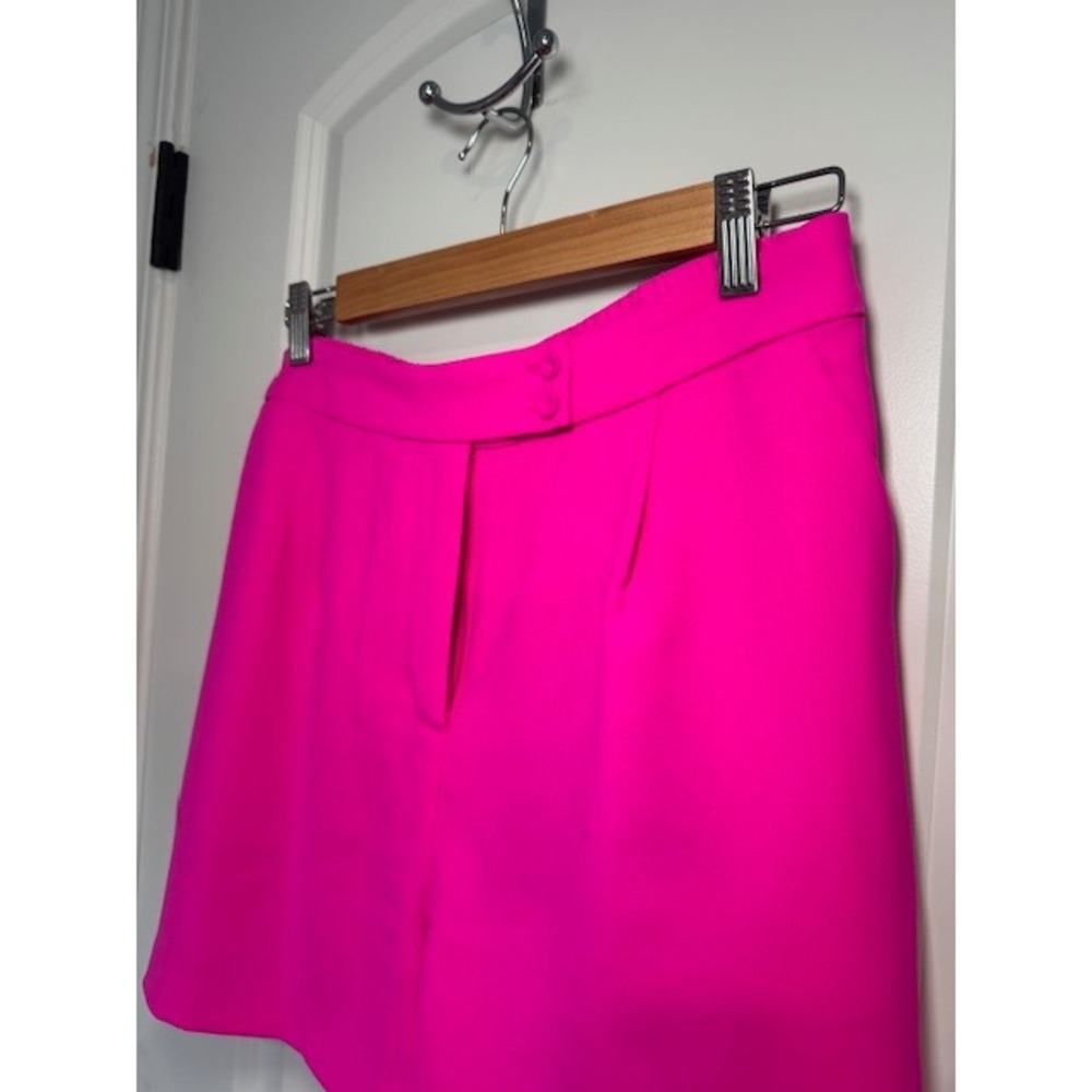 AQUA Womens Hot Pink High Waisted Tailored Shorts Size M Neon Fuchsia Pleated - Picture 2 of 4